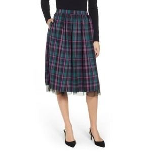 1901 From Nordstrom Full Plaid Skirt Size L